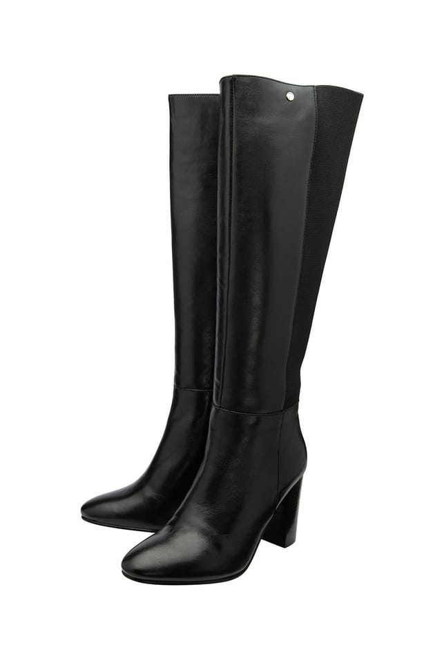Ravel Ravel Women's Black Leather 'Bywell' Heeled Knee-High Boots - 2