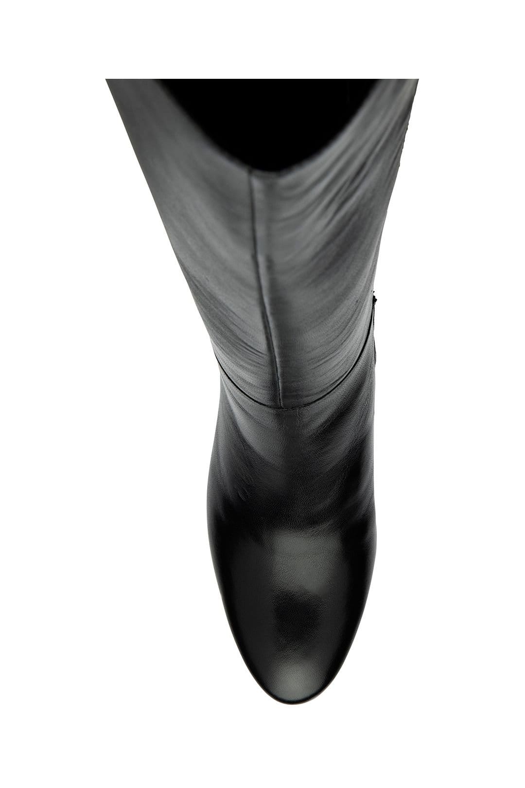 Ravel Ravel Women's Black Leather 'Bywell' Heeled Knee-High Boots - 4