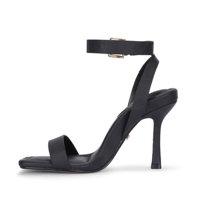 MALOW LONDON MALOW LONDON Women's Millie Heeled Sandals Buckle Strap PU Open Toe Stiletto Shoes in Black - 2
