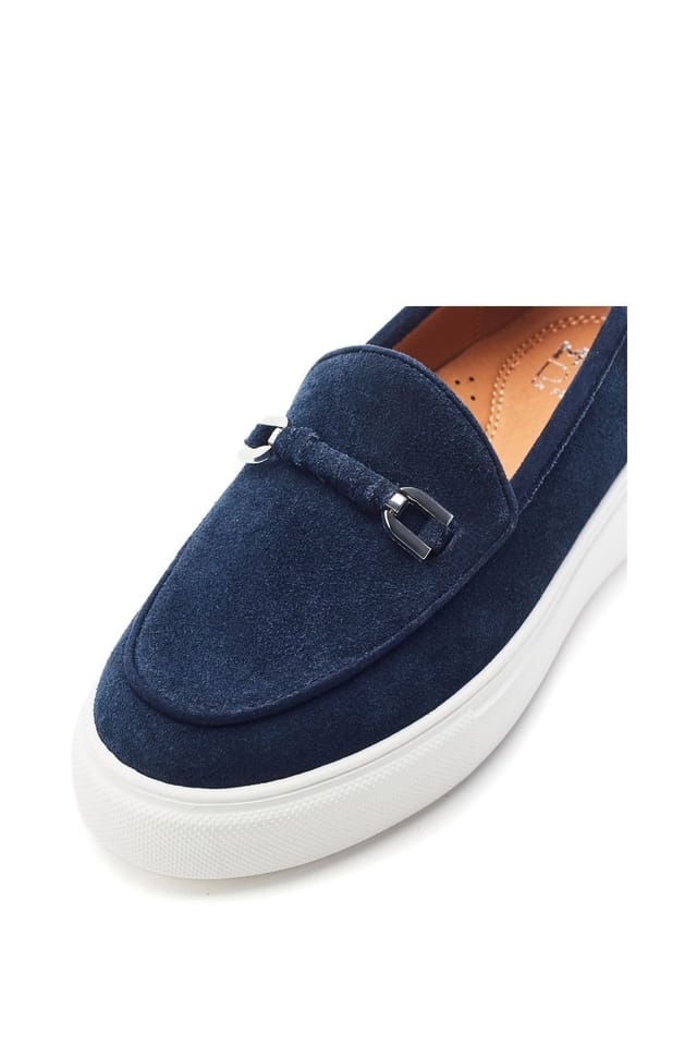 Moda In Pelle Moda In Pelle Women's 'Ettala' Suede Loafers in Navy - 2