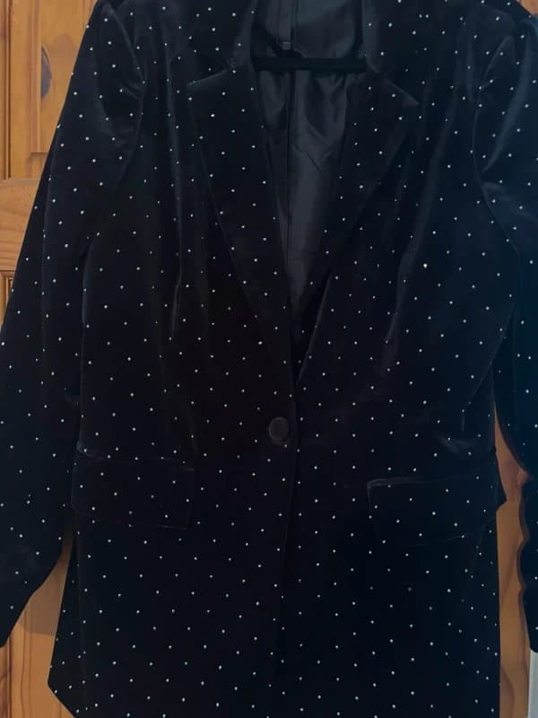 Never Fully Dressed Never Fully Dressed Black Velvet Blazer with Silver Studs 14
