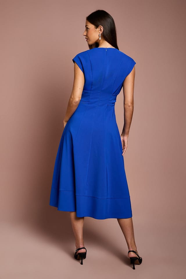 Coast Coast Women's Belted Crepe Dress in Cobalt - 2