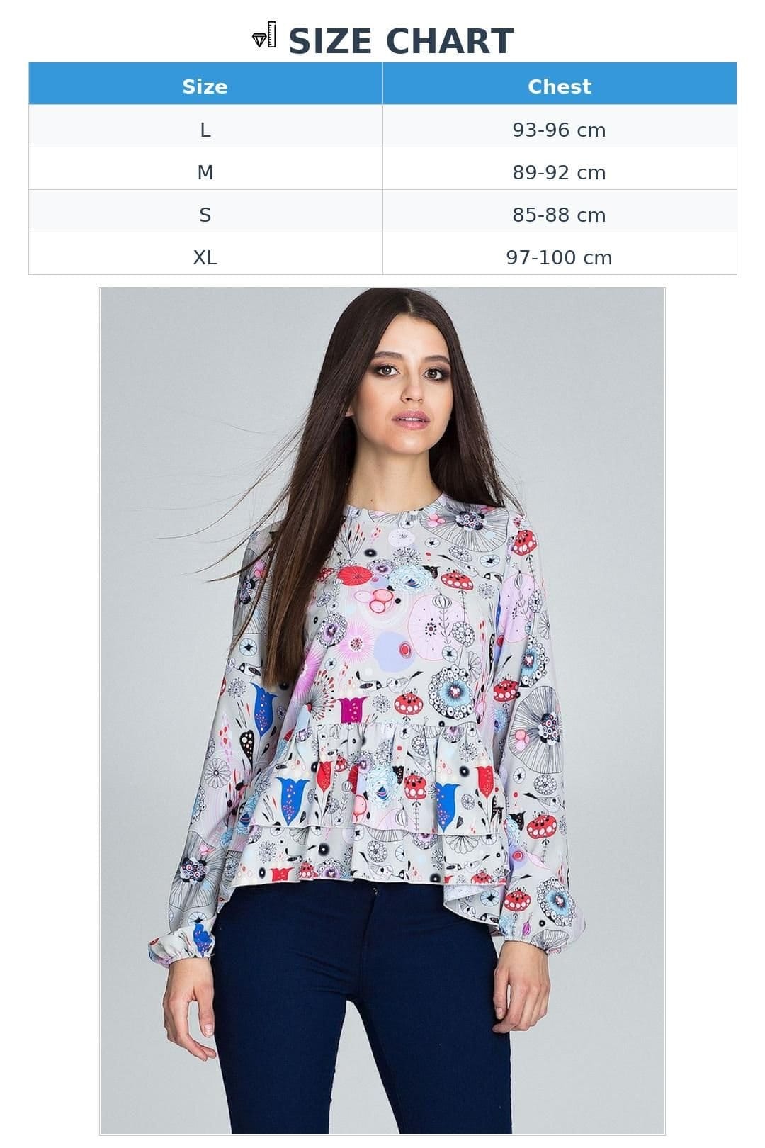 Love Lace Love Lace Women's Floral Loose Fit Blouse with Stand Collar - 4