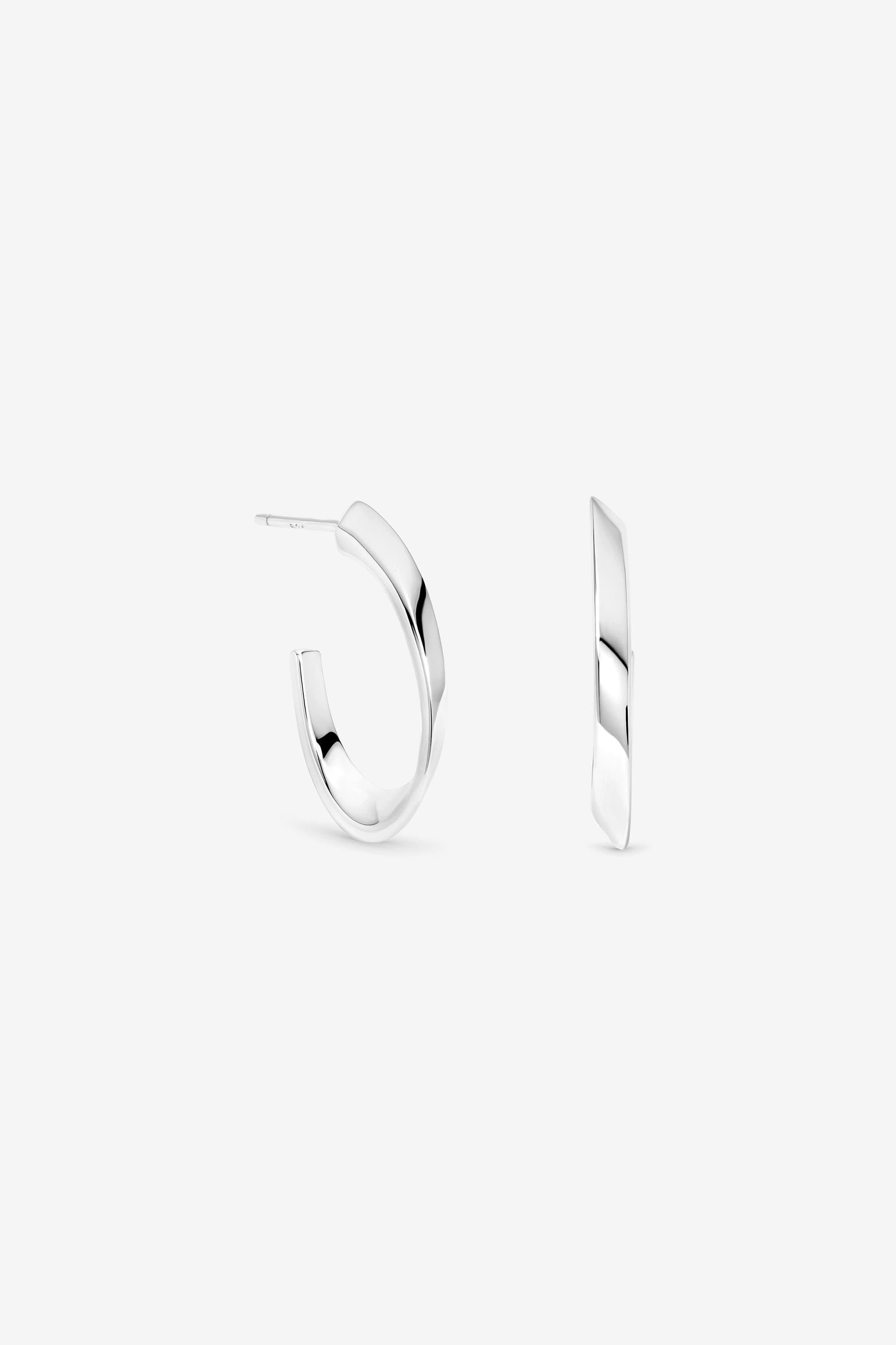 Simply Silver Simply Silver Women's Sterling Silver Plated Twist Hoop Earrings