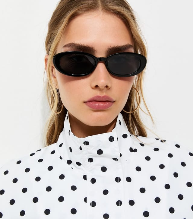 New Look Women's White Polka Dot Bubble Hem Zip Lightweight Jacket New Look - 3