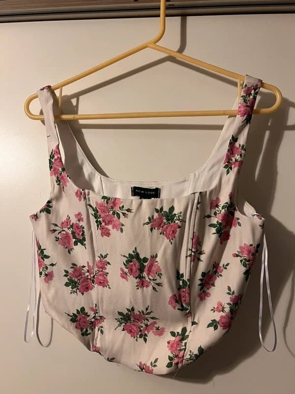 New Look New Look Flower Corset Crop Top