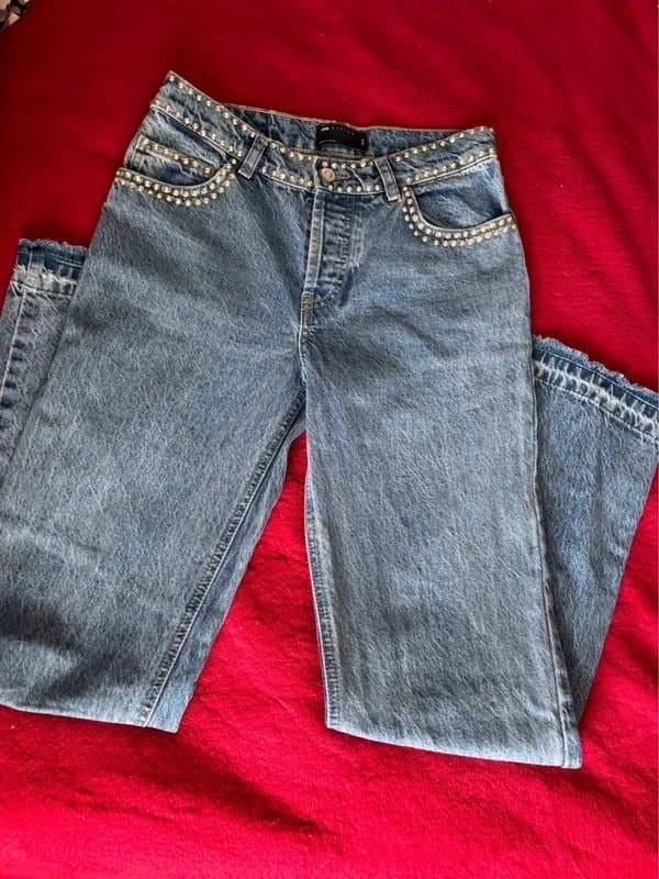 ASOS ASOS light blue embellished jeans -size 6 (waist 25)