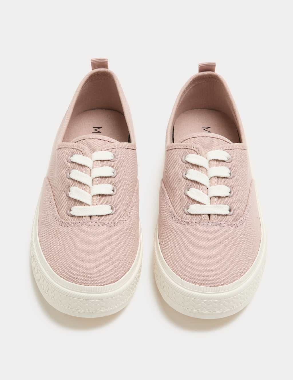 Marks & Spencer M&S Canvas Plimsoll Trainers Blush Pink