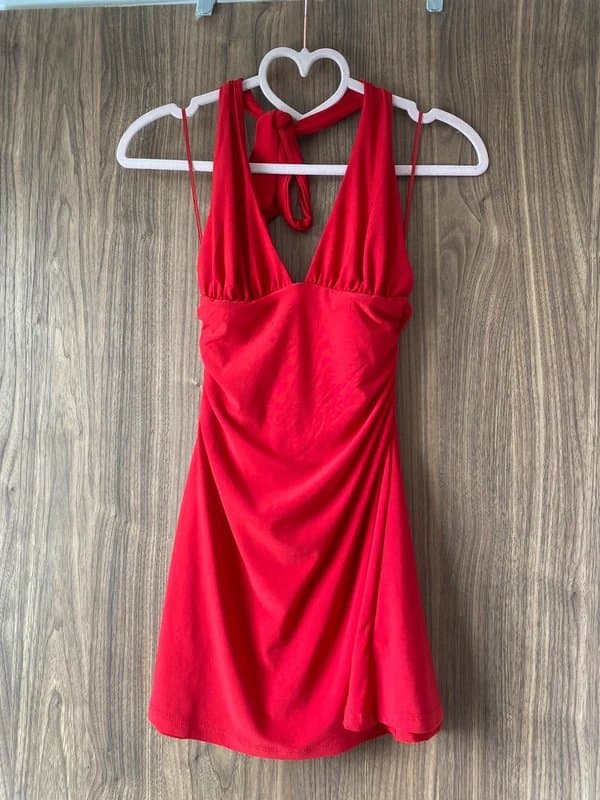 Bershka Red bershka halter neck dress
