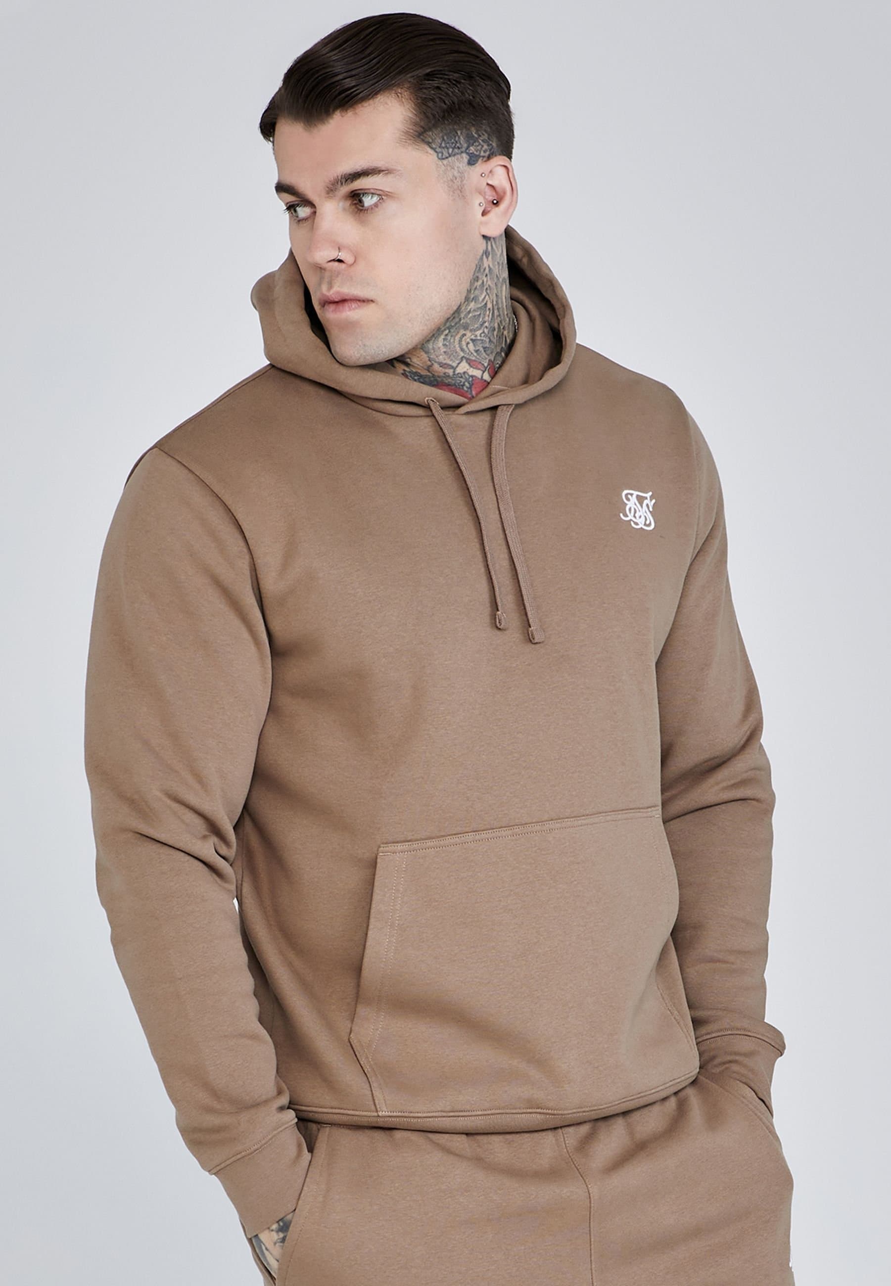 SikSilk SikSilk Men's Essentials Overhead Hoodie in Brown