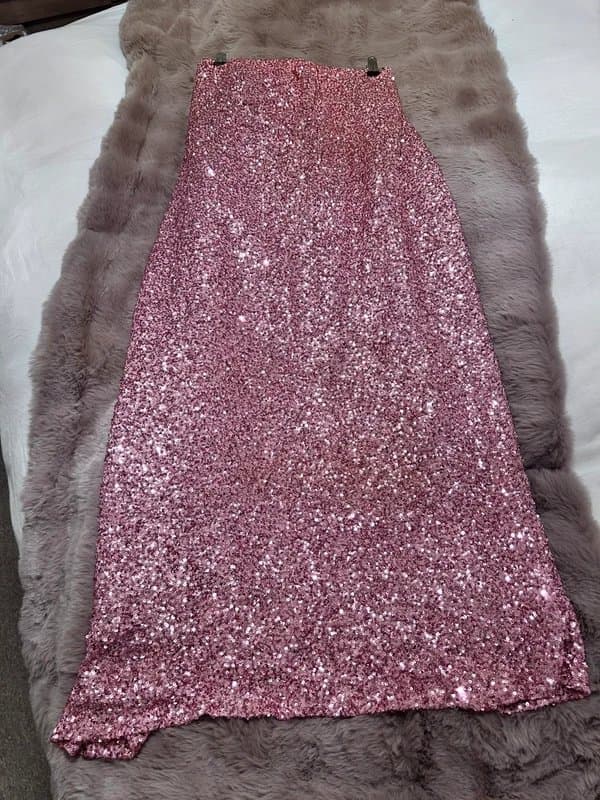 Never Fully Dressed Stunning Rose Sequins Maxi Skirt