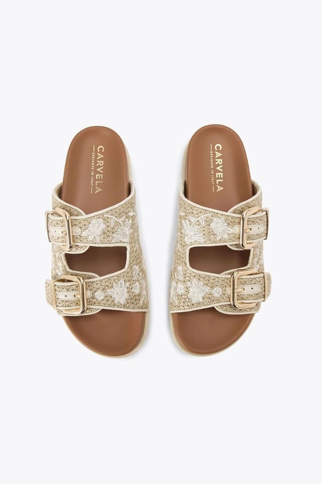 Carvela Carvela Women's 'Selena' Fabric Sandals in Beige - 2
