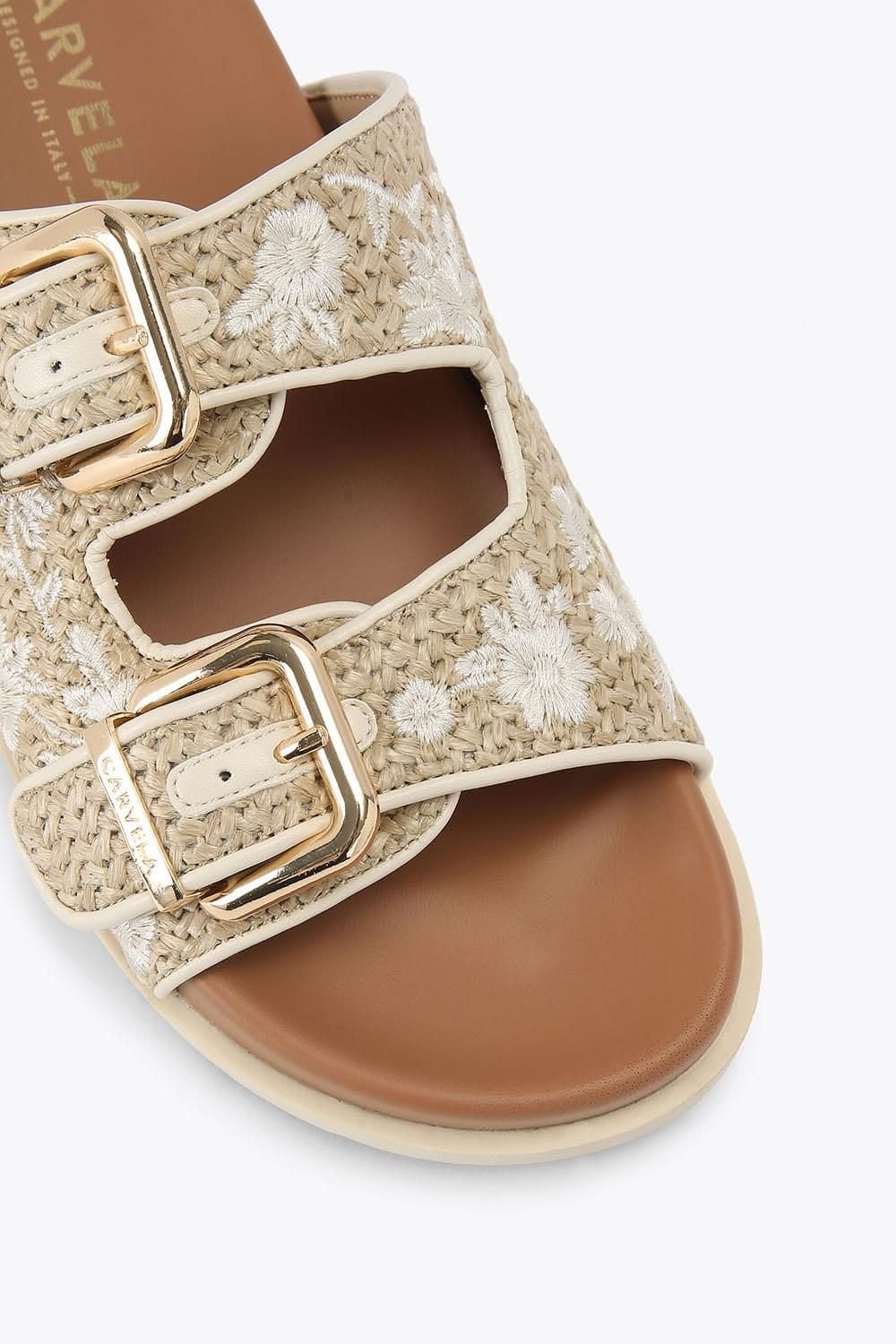 Carvela Carvela Women's 'Selena' Fabric Sandals in Beige - 4