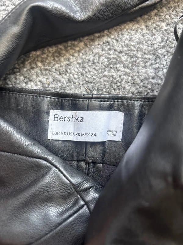 Bershka Black leather feel bershka holster neck dress