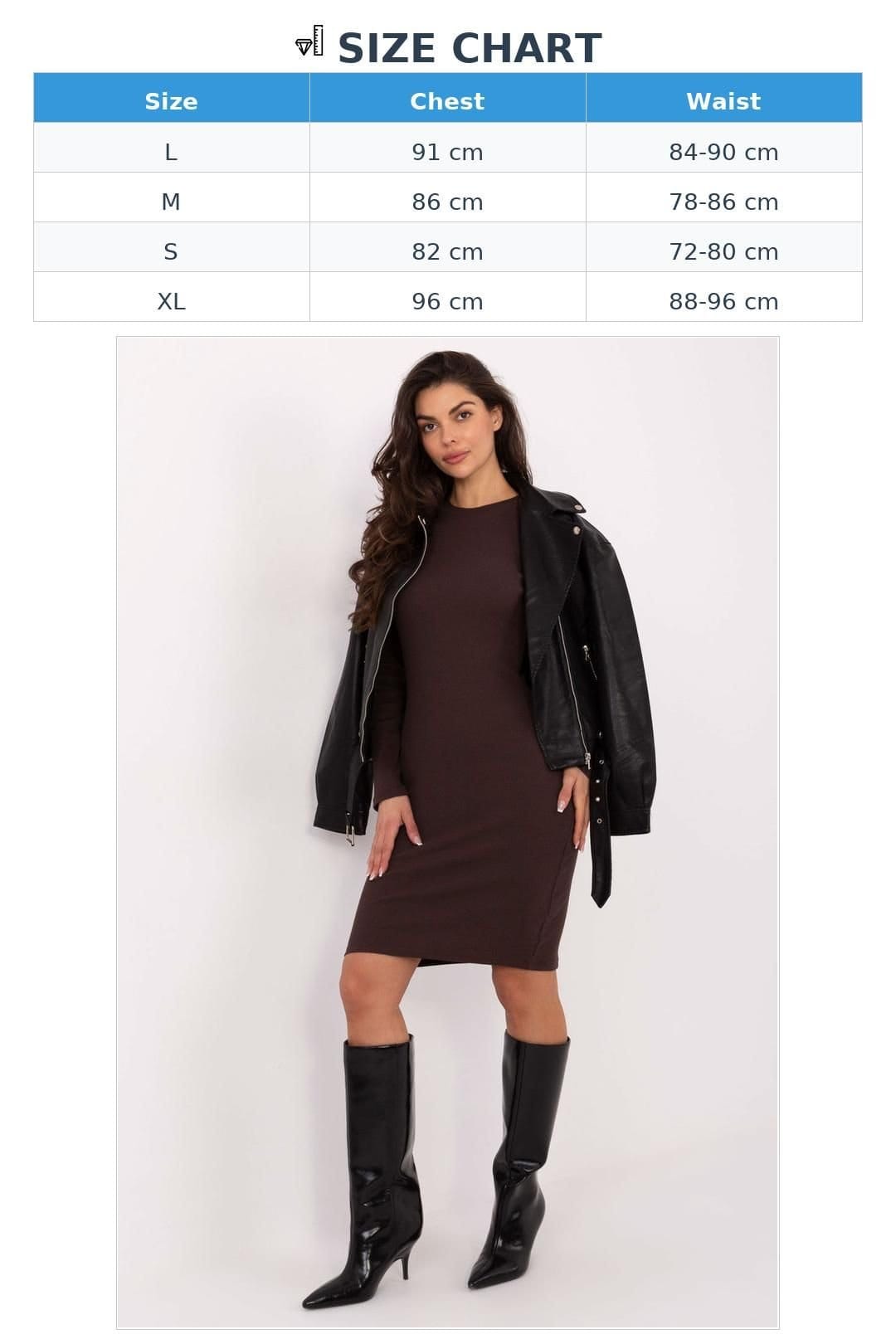 Love Lace Love Lace Women's Ribbed Knit Pencil Dress for Office in Brown - 4