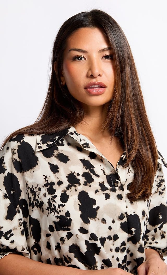 Little Mistress Little Mistress Women's Animal Print Shirt Dress - 2
