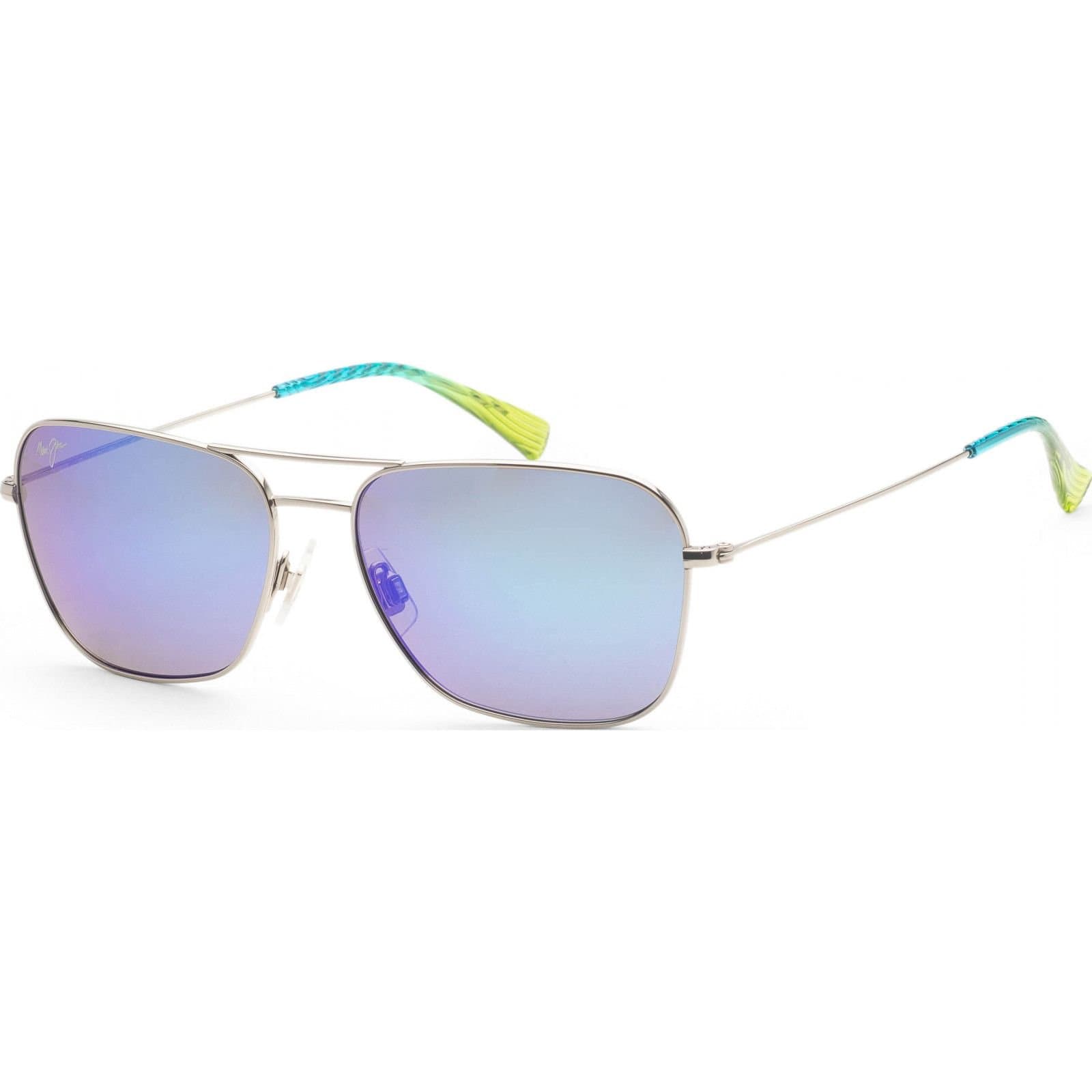 Maui Jim Maui Jim Men's MJ0675S-003 Naauao Square/Rectangle Sunglasses in Silver