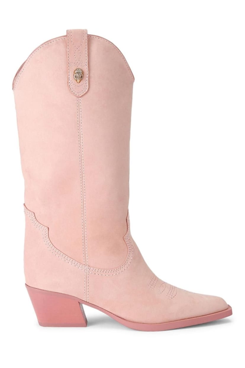 Kurt Geiger London Kurt Geiger London Women's 'Kc Kiss Cowboy Boot' Suede Boots in Pale Pink - 1