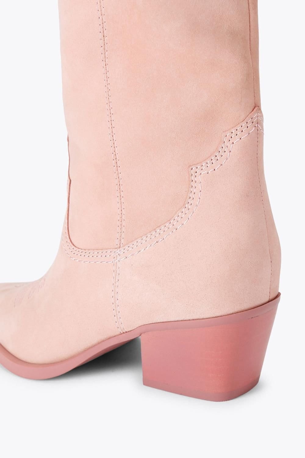 Kurt Geiger London Kurt Geiger London Women's 'Kc Kiss Cowboy Boot' Suede Boots in Pale Pink - 4