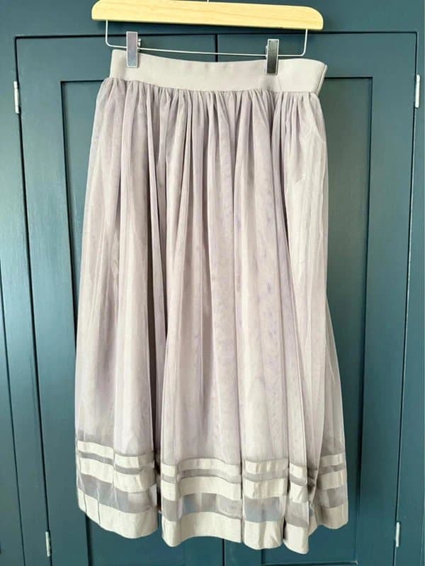 Little Mistress Little Mistress Grey Tulle Net Maxi Festival Skirt BNWT Size 12 Balletcore