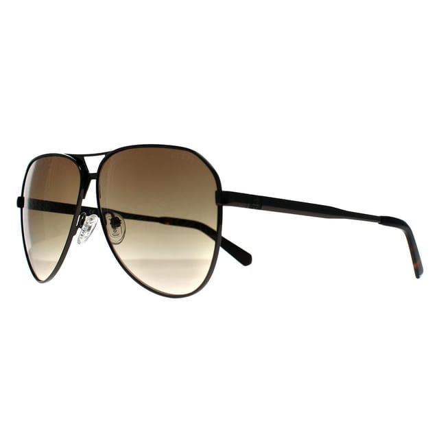 GUESS Guess Men's Aviator Shiny Gunmetal Brown Gradient GU00069 in Grey - 2