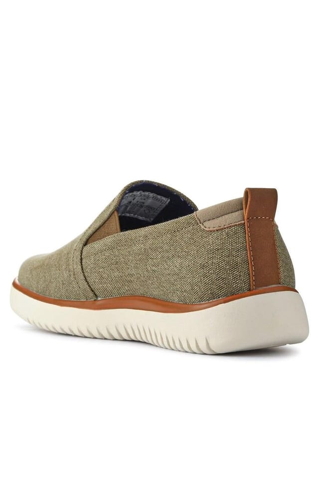 Pavers Pavers Men's Wide-Fit Fabric Slip-On Shoes in Beige - 3