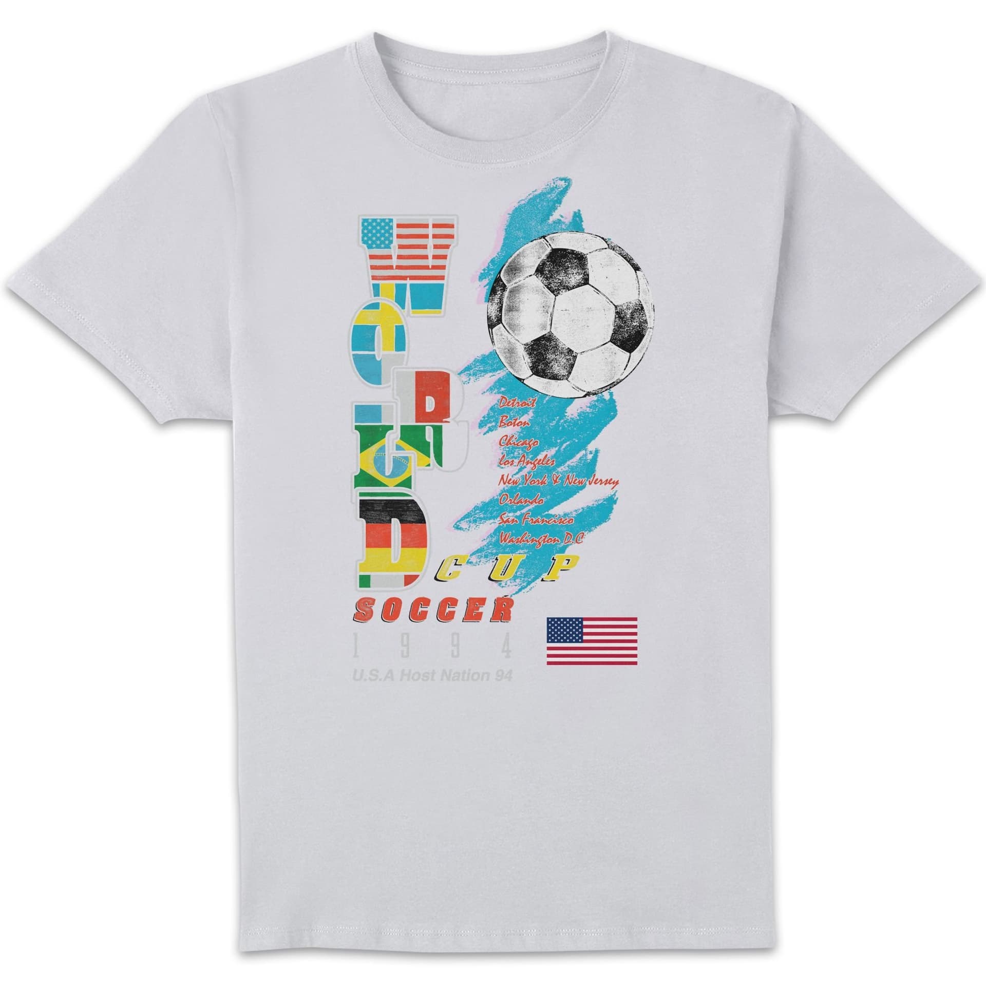 Toffs Football Toffs Football Men's World Cup USA 94 Retro Football T-Shirt - White