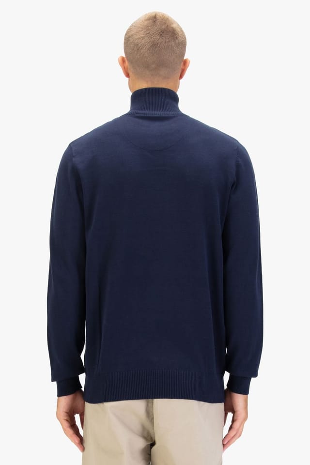 Luke 1977 Luke 1977 Men's Pretender Quarter Zip Knitted Jumper in Dark Navy - 2