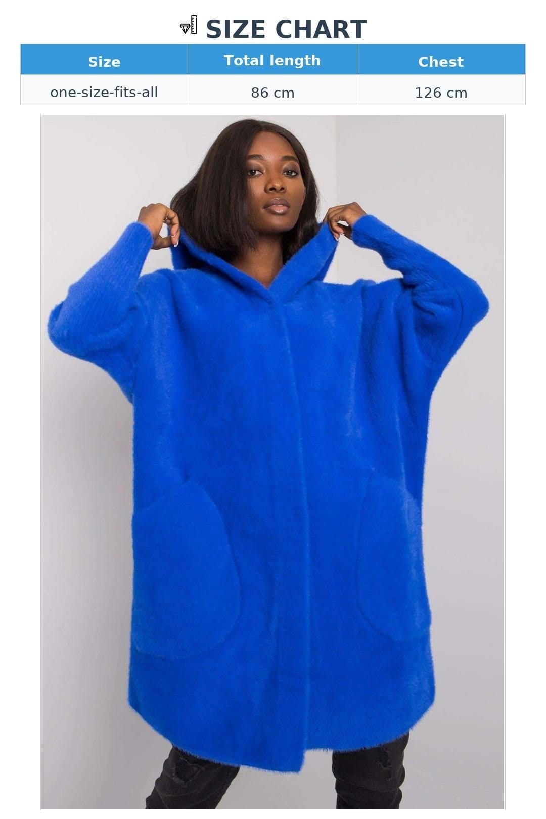 Love Lace Love Lace Women's Autumn Hooded Press Stud Coat with Pockets in Blue - 4