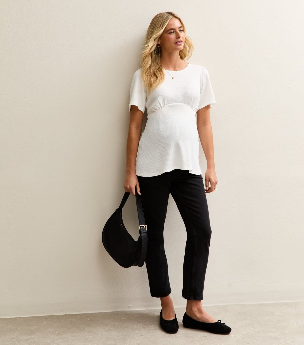 New Look Women's Maternity White Half Moon Top New Look - 4