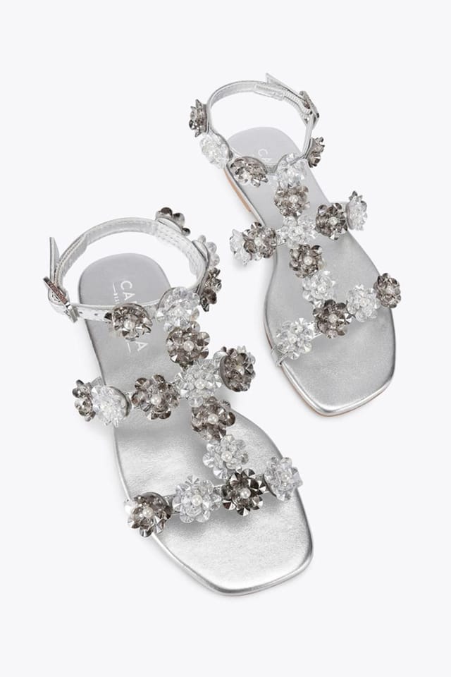 Carvela Carvela Women's 'Organza Sandal' Leather Sandals in Silver - 2