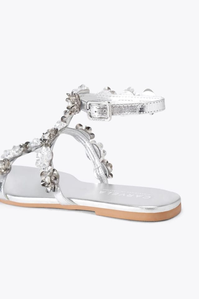 Carvela Carvela Women's 'Organza Sandal' Leather Sandals in Silver - 3