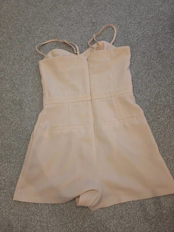 Topshop Jumpsuit playsuit top shop uk 6 beige summer party coctail woman