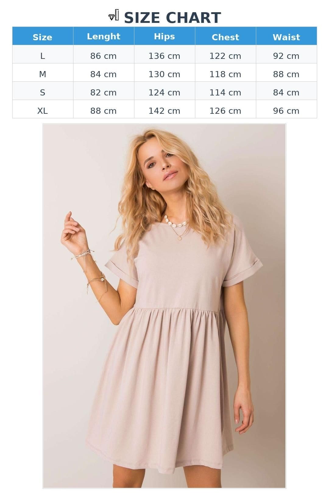 Love Lace Love Lace Women's Everyday Cotton Flared Unbuttoned Dress Style 192734 in Beige - 4