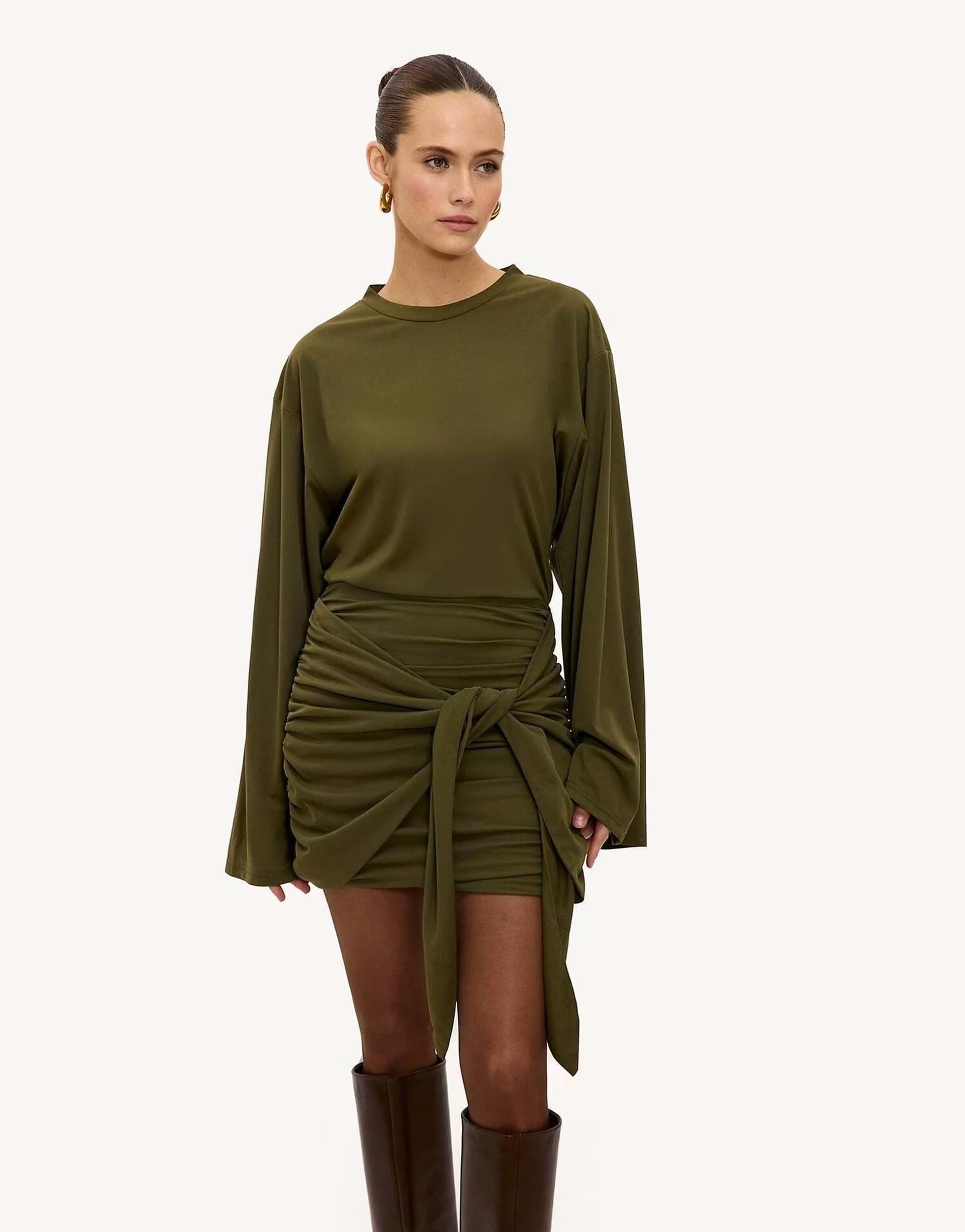 ASOS Loavies Magical midwinter mini dress in green