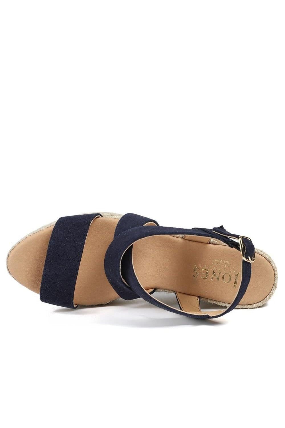 Jones Bootmaker Jones Bootmaker Women's Romilly Leather Wedge Heeled Espadrilles in Navy - 4
