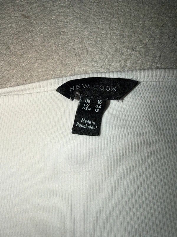 New Look White Ribbed Long Sleeve Top