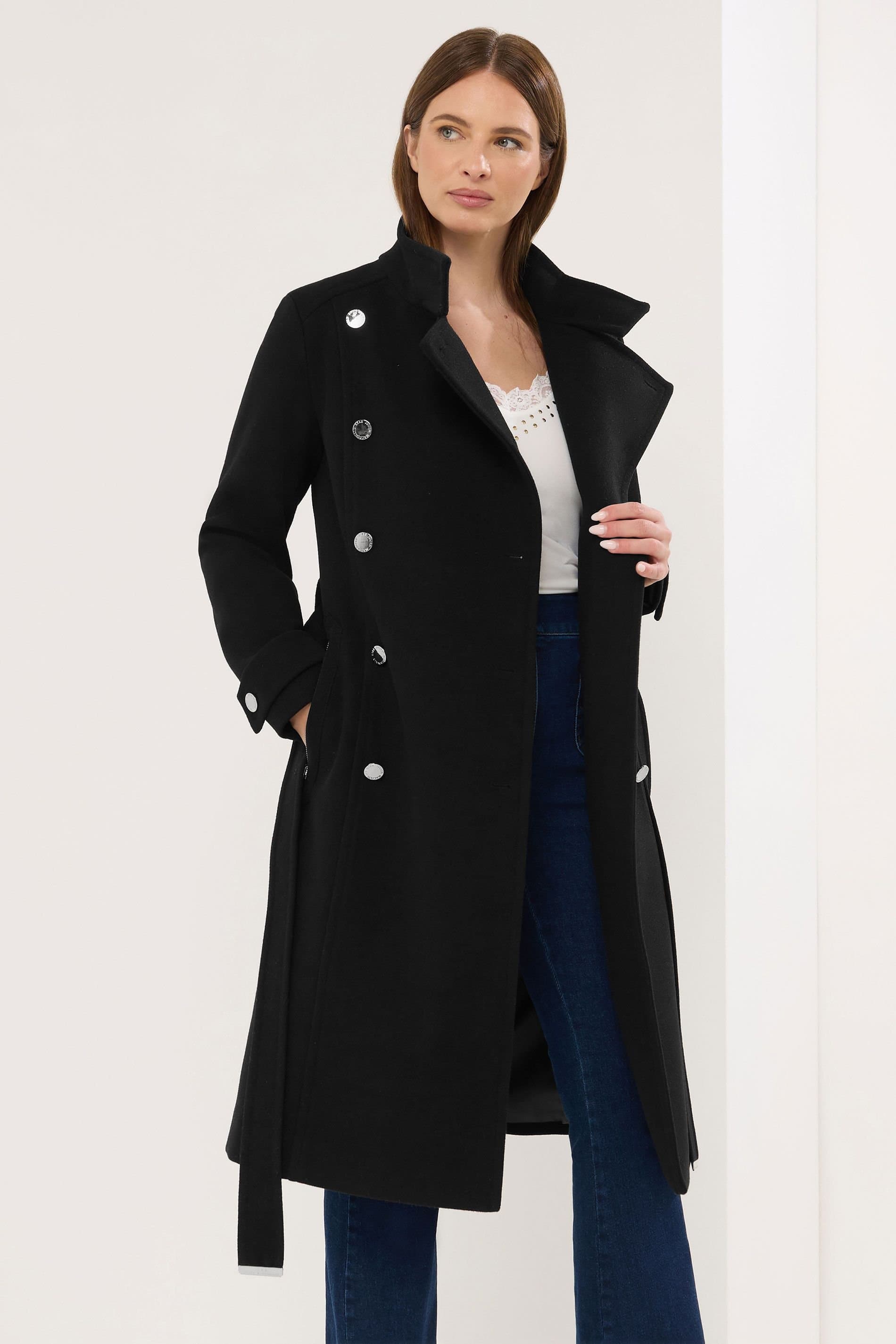 Star By Julien Macdonald Star by Julien Macdonald Women's Military Coat in Black