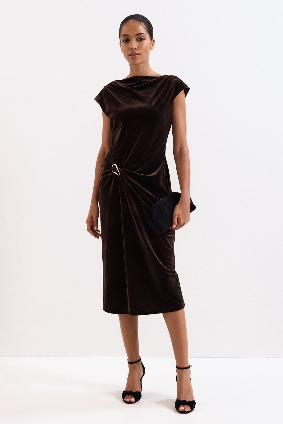 Phase Eight Phase Eight Women's Verra Midi Dress in Dark Brown