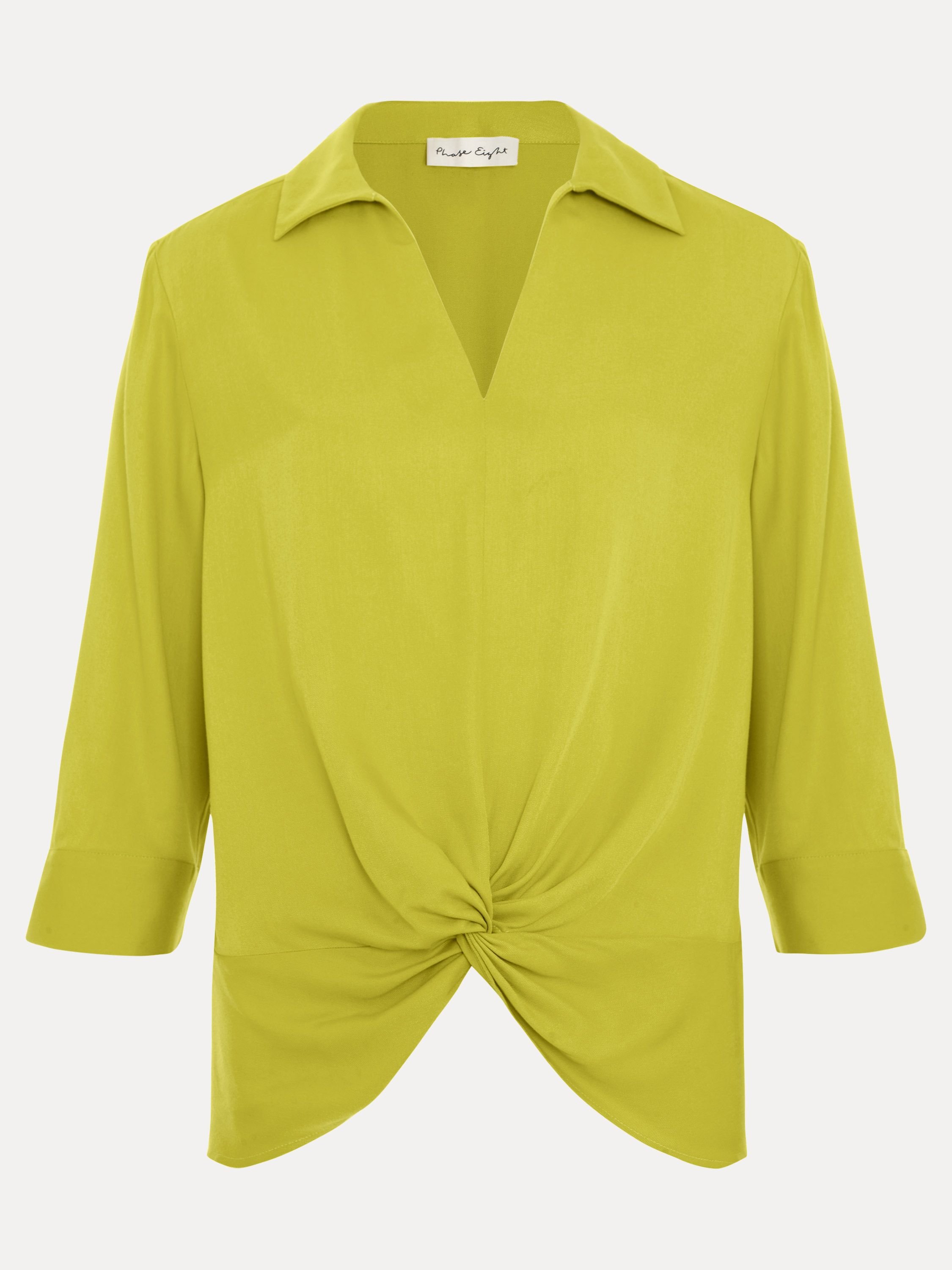Phase Eight Phase Eight Women's Clary Twist Front Shirt in Lime - 2