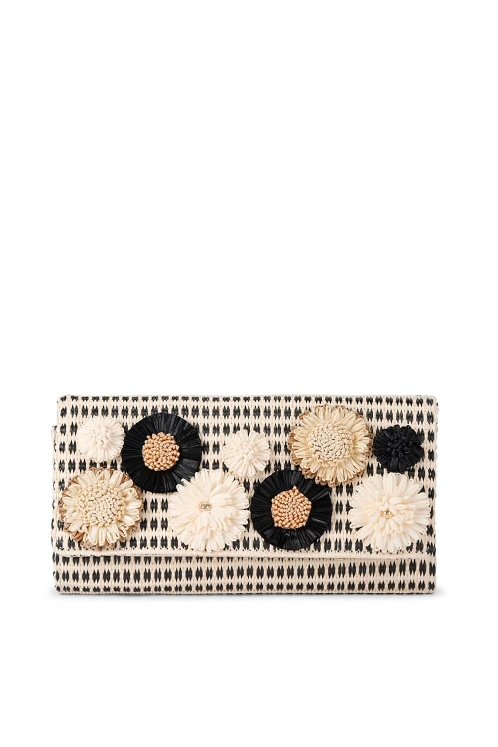 Carvela Carvela Off-White Flower Embellished Clutch Bag