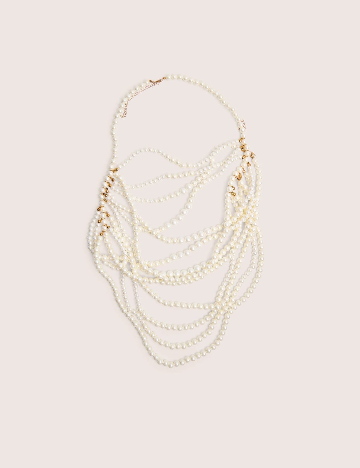 Public Desire Layered Pearl Necklace & Body Chain White - 1