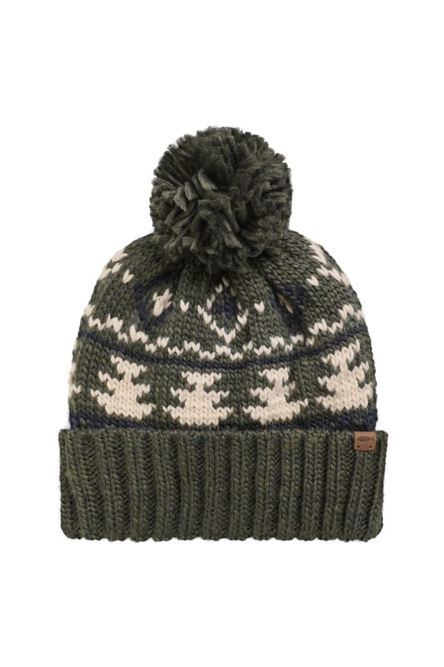 Weird Fish Weird Fish Men's Scotsdale Fair Isle Bobble Hat in Dark Green - 2