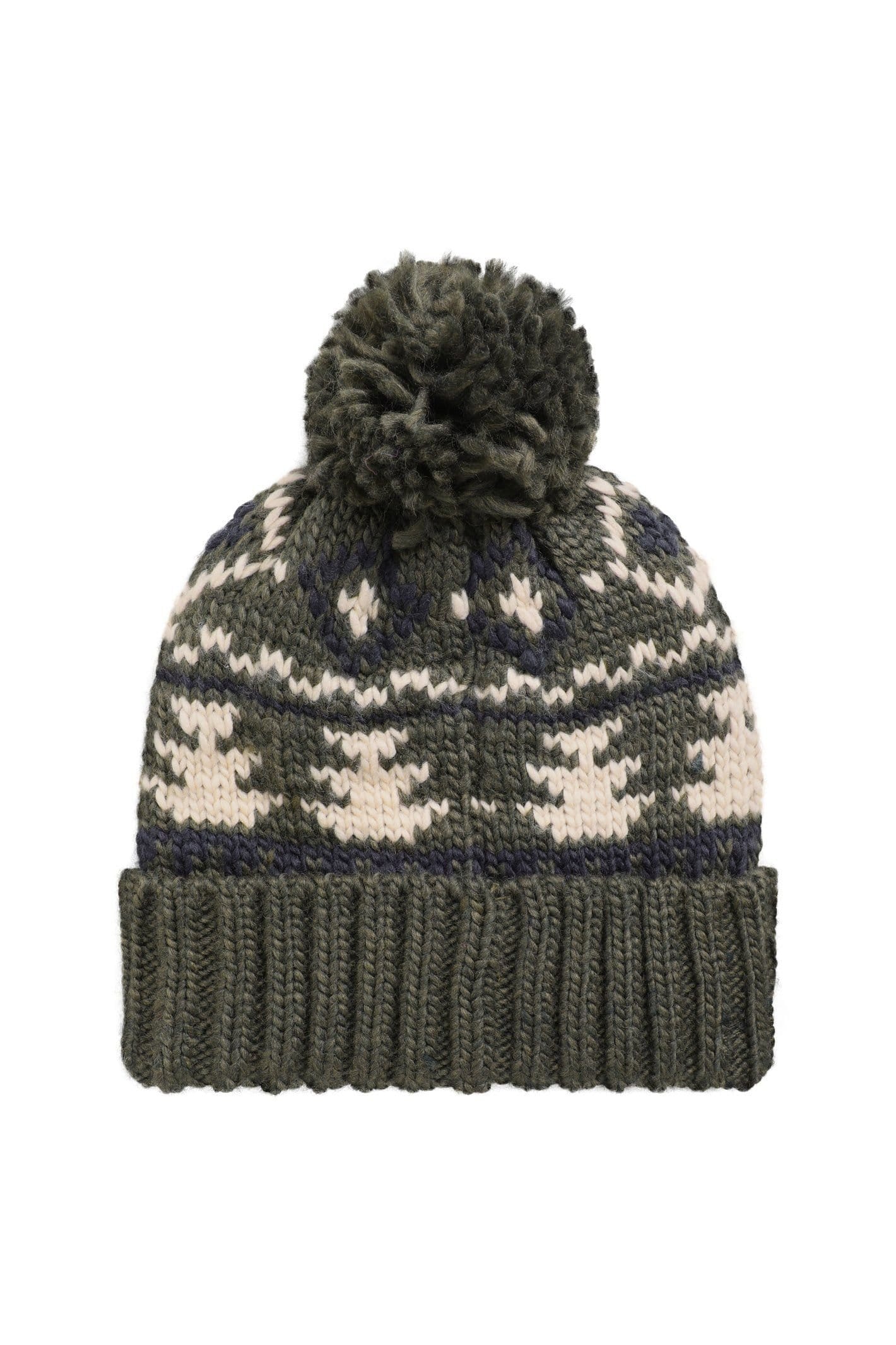 Weird Fish Weird Fish Men's Scotsdale Fair Isle Bobble Hat in Dark Green - 4