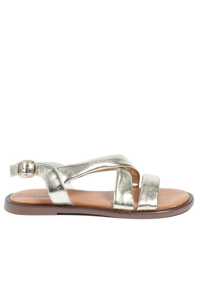 Jones Bootmaker Jones Bootmaker Women's Hali Leather Sandals in Gold - 2