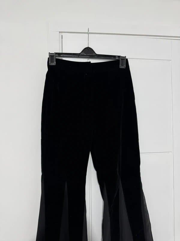 Never Fully Dressed Never Fully Dressed Black Velvet Flared Trousers
