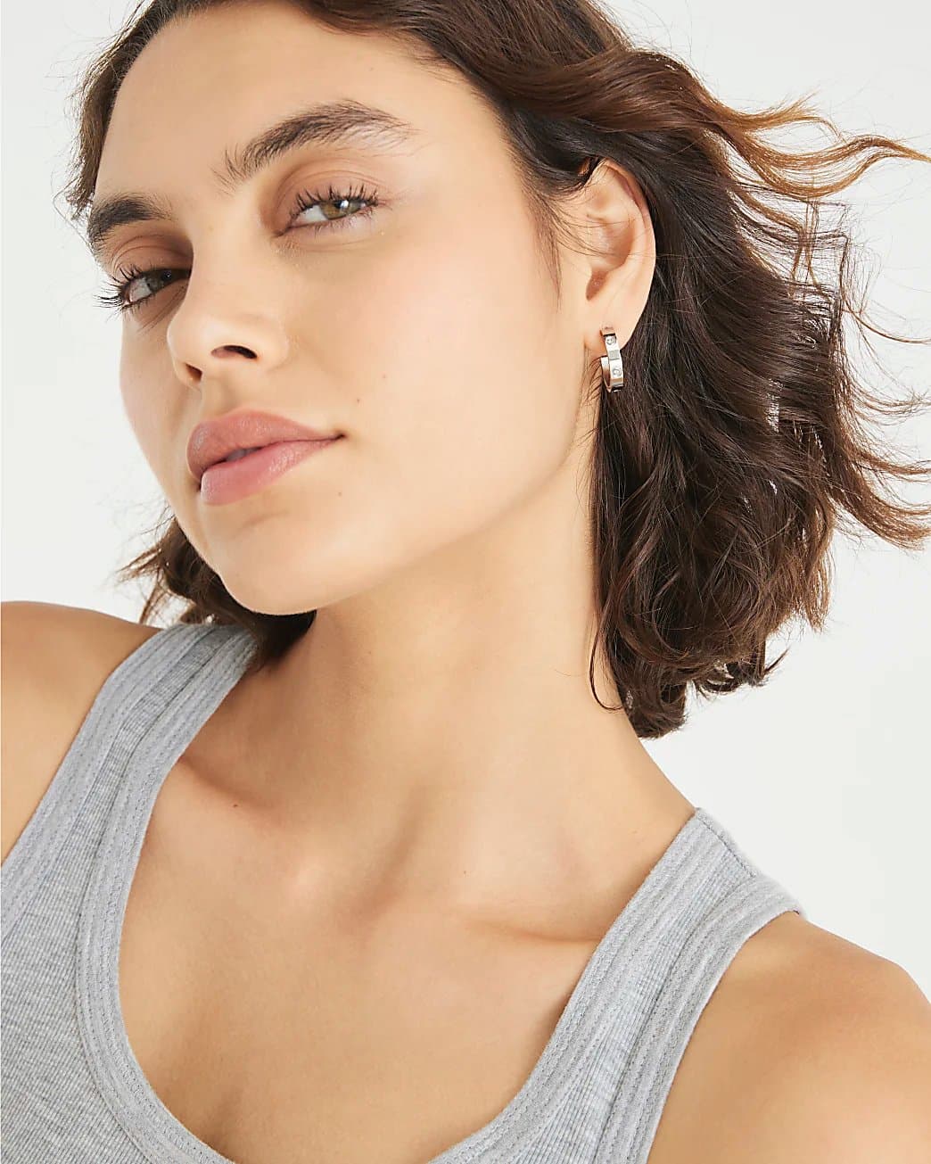 River Island River Island Womens Silver Stainless Steel Hoop Earrings