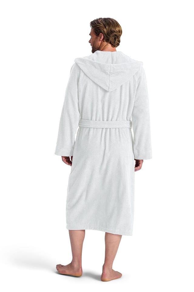Christy CHRISTY Men's 'Brixton' 100% Cotton Textured Hooded Bath Robe in White - 2