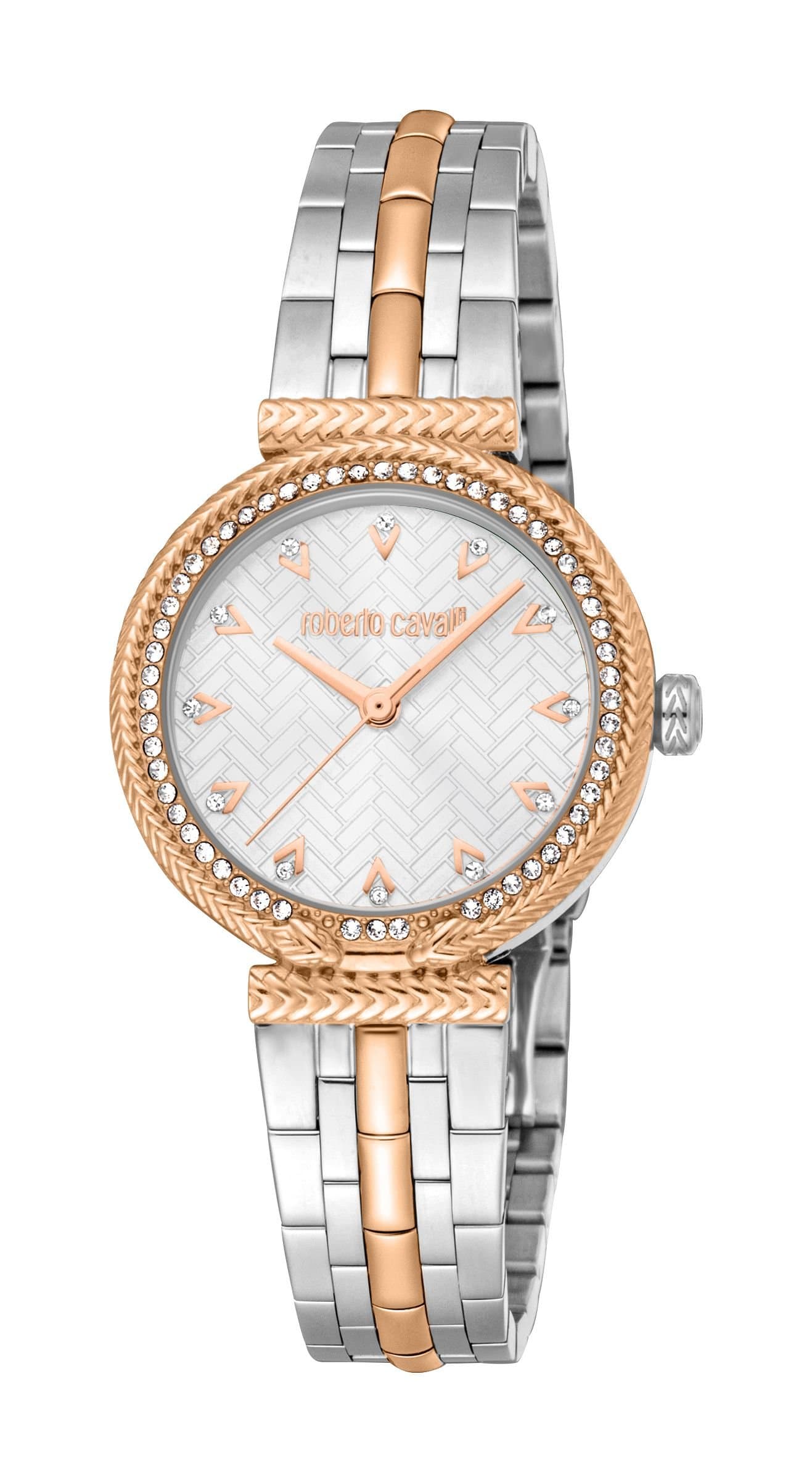 Roberto Cavalli Roberto Cavalli Women's Stainless Steel Two Tone Silver & Rose Gold Color Watch