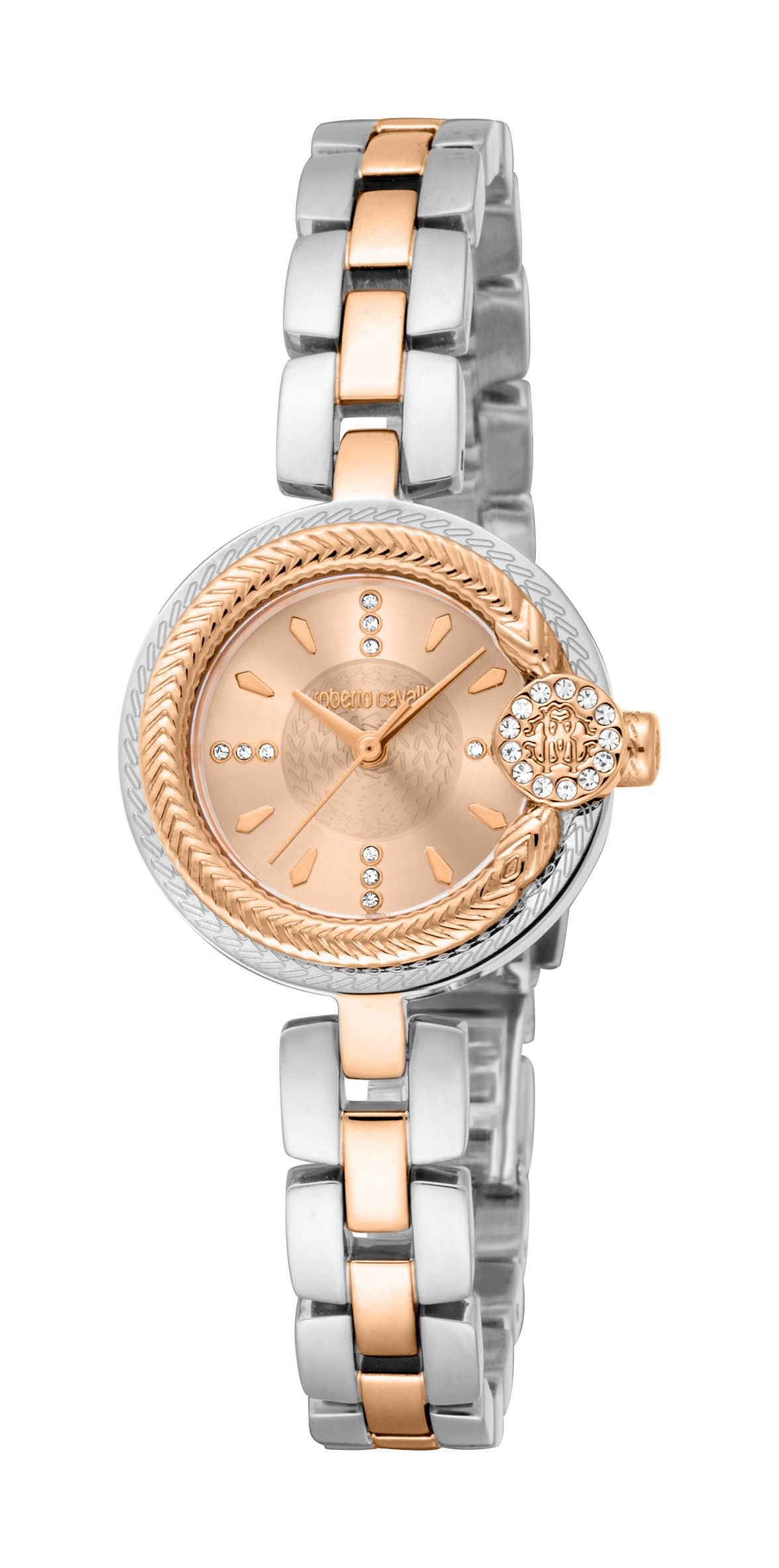 Roberto Cavalli Roberto Cavalli Women's Stainless Steel Two Tone Silver & Rose Gold Color Watch - 3